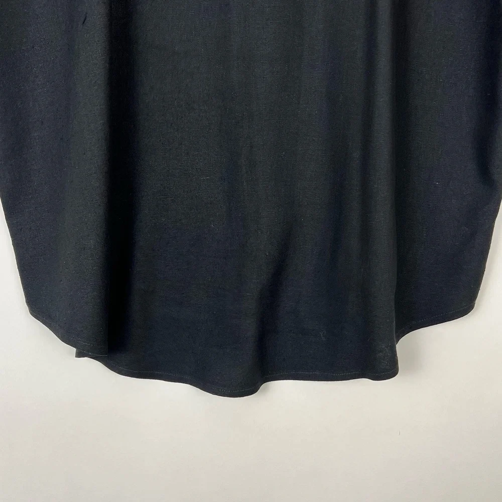 Pastorale silk short sleeve blouse black M - Picture 5 of 9